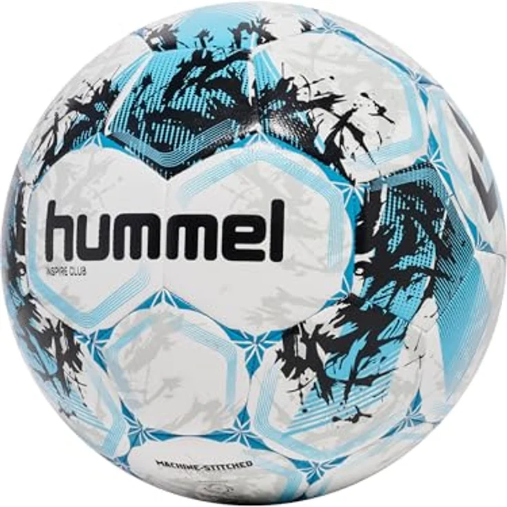 hummel hmlINSPIRE Club FB, Fußball Größe 4, Light Blue/White/Blue, maschinengenähtes TPU-Obermaterial – Bild 1