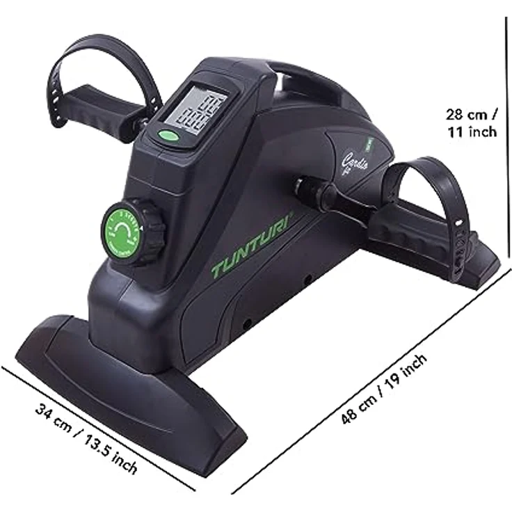 Tunturi Cardio Fit M35 Mini Bike Heimtrainer / Pedaltrainer / Arm- und Beintrainer / Minifahrrad / Bewegungstrainer für Senioren mit Magnetbremssystem und LCD-Bildschirmanzeige - Schwarz - Preisvergleich – Bild 2