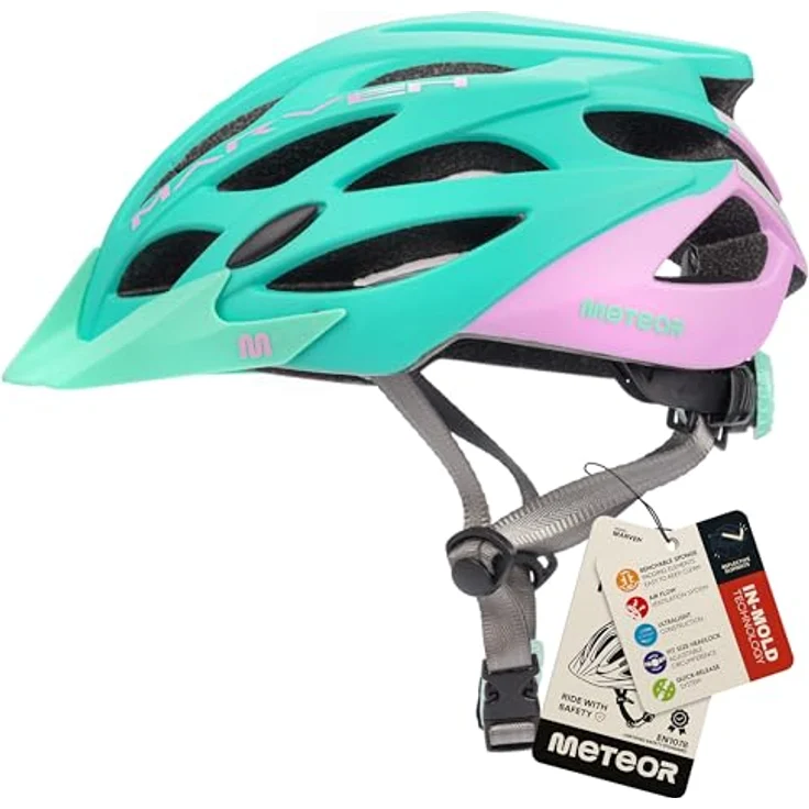 meteor® Marven Fahrradhelm, vielseitiger Helm für Herren, Damen und Kinder mit LUFTDURCHLASS-System, integrierten Fliegennetz und hygienischem Innenleben, ideal für MTB, Inliner und Scooter – Bild 1