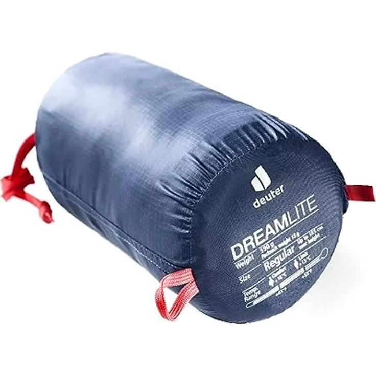deuter Dreamlite Kunstfaser Schlafsack, navy-cranberry Leichtgewicht mit Innentasche und kleinem Packmaß – Bild 3