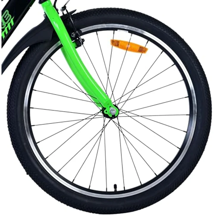 Volare Kinderfahrrad Sportivo 24 Zoll für Jungen in Schwarz Grün - Handbremse, Rücktrittbremse, Klingel, Reflektoren, Gepäckträger – Bild 3