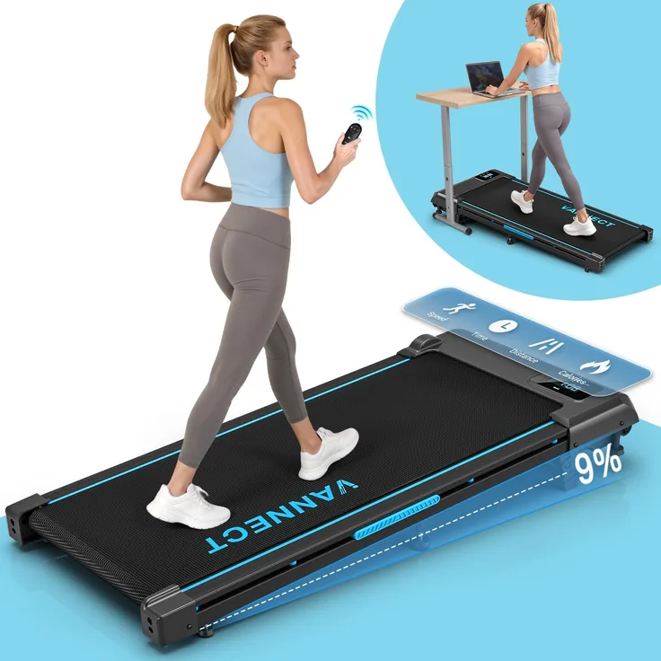 VANNECT Laufband für Zuhause mit Steigung, 1-10 km/h Walking Machine, LED-Anzeige, 2,75HP, tragbar, keine Montage erforderlich, bis 150kg