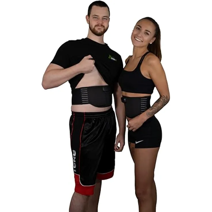 eaglefit - Effektiver EMS-Belt Bauchtrainer für Zuhause – Fitness Bauchmuskeltrainer Trainingsgerät für gezieltes Bauch & Rücken Training (Elektrostimulation) Bauch Trainer Gürtel elektrisch inkl. App