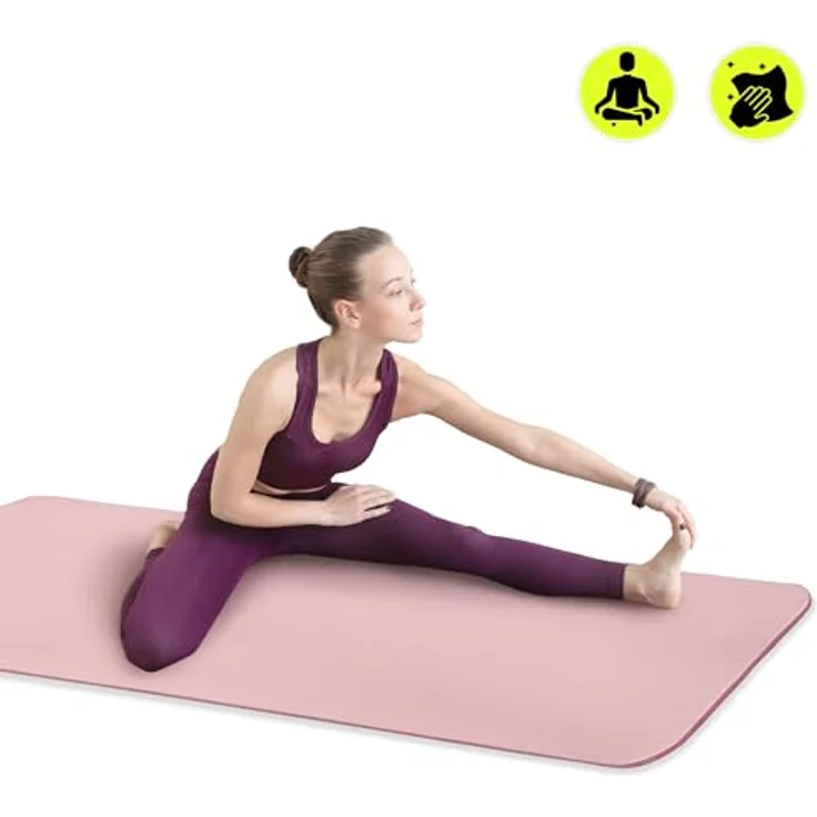 HyperMotion Yogamatte HYP55 YOGA MAT 0.8P, NBR-Schaum, 183x61 cm, 8 mm Komfortstärke, pink mit Tragegurt – Bild 5