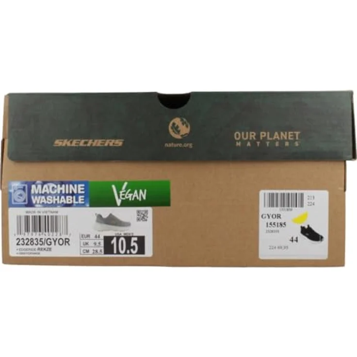 Skechers EDGERIDE - REKZE Herren-Sneaker, Laufschuhe in Grau-Orange-Weiß, EU Größe 40, Mesh-Obermaterial, Schnürverschluss – Bild 8