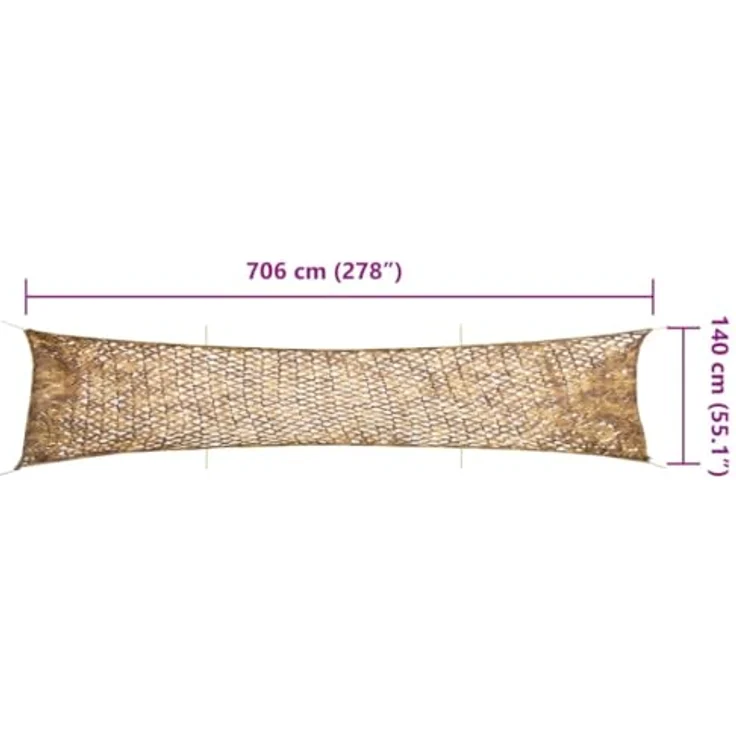 vidaXL Tarnnetz 706x140 cm, langlebiges Oxford-Gewebe in Sandfarbe mit Aufbewahrungstasche – Bild 2