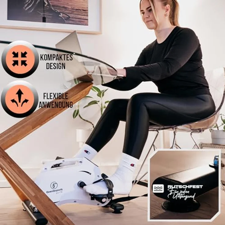 Fjoerdesports Professioneller Arm- und Beintrainer | extra leise, gelenkschonend & rutschfest | inkl. Befestigungsgurt | Heimtrainer für Zuhause | Seniorentrainer – Bild 5