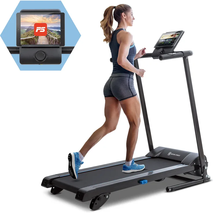 Capital Sports Pacemaker F60 Laufband - klappbare Treadmill mit 36 cm breiter Laufbahn, selbstschmierend, leise, 10 km/h, Pulssensor, Kalorienzähler, Bluetooth App, schwarz