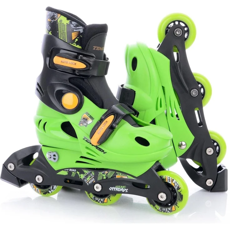 Tempish Racer Baby Green, Inline Skates für Kinder (größenverstellbar 30-33), 64 mm Rollen mit 85A Härte