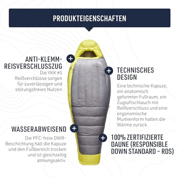 Sea To Summit Spark -1 °C, Daunenschlafsack für Frauen, 213 cm, leichte und komfortable Passform, PFC-freie DWR-Beschichtung – Bild 5