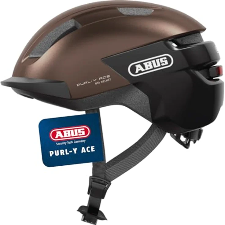 Abus PURL-Y, Velohelm für Stadtverkehr, NTA klassifiziert, Kopfumfang 51-55 cm, individuell verstellbar mit LED-Licht (ACE-Variante) – Bild 1