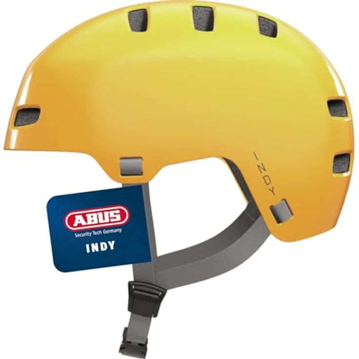 ABUS Fahrradhelm INDY, Dirt-Helm für Dirt, Skate, Slope und MTB mit optimierter Stoßdämpfung, Größe S, Gelb – Bild 1