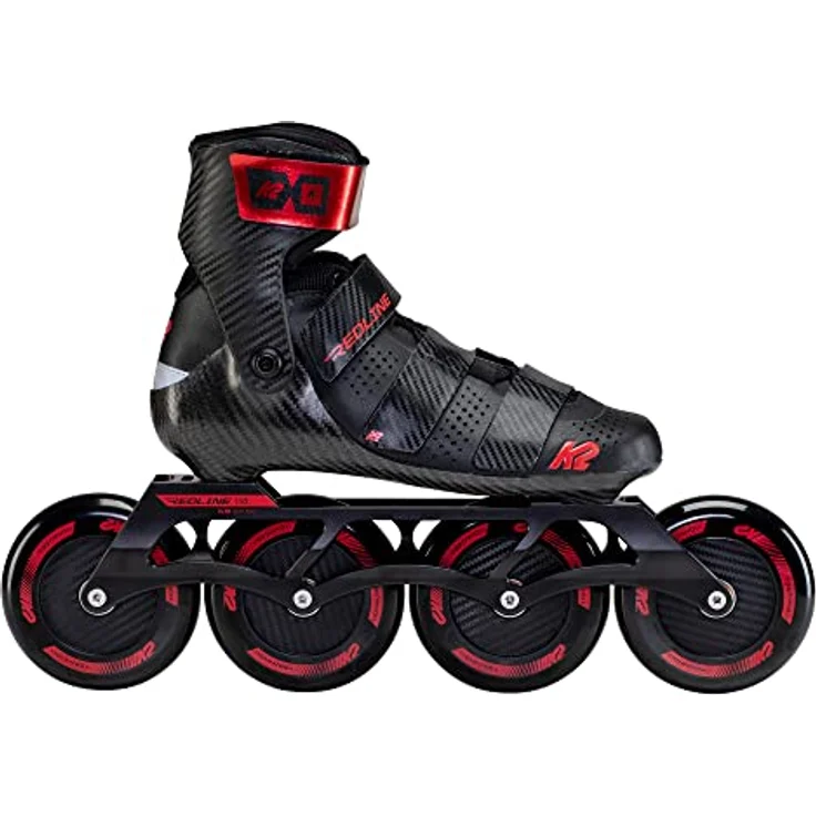 K2 Skates REDLINE 110 Inline Skates Unisex, schwarz-rot, Größe EU: 38, hochgeschwindigkeits Marathon-Skates mit Carbon Cuff und Flash Disc Rollen – Bild 2