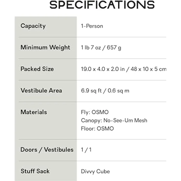 Nemo Equipment Hornet Elite OSMO 1P, Kuppelzelt für 1 Person, 0.81 kg, wetterfest mit Polyester-Überzelt und Polyamid-Innenzelt – Bild 6
