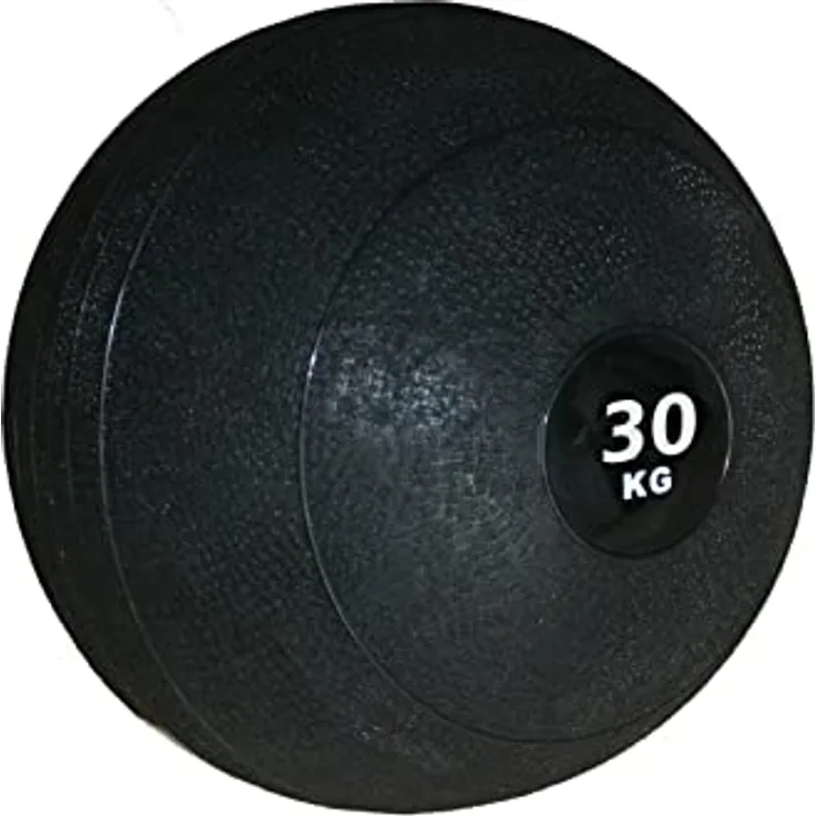 Tex idea Medizinball 30 KG Slam Ball Griffige Oberfläche Gewichtsball Fitnessball Gummi Workout Schwarz