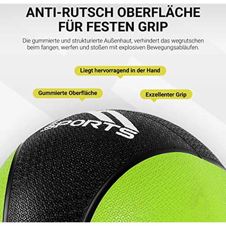 MSPORTS Medizinball 4 kg – Professionelle Studio-Qualität inkl. Übungsposter Gymnastikbälle – Bild 4