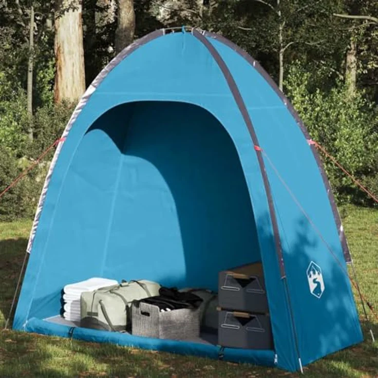 vidaXL Beistellzelt, lagerzelt mit Stauraum, wasserdicht und tragbar, Blau 185T Polyester – Bild 2