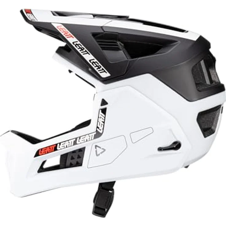 Leatt Helmet MTB Enduro 4.0, Vollgesichtshelm mit abnehmbarem Kinnbügel, weiß, Größe L, 360°-Turbinentechnologie – Bild 5