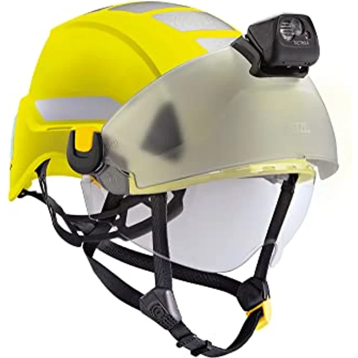 PETZL Schicht Hallo-Viz, Kletterhelm mit CE EN 397 Zertifizierung, Stirnband 53-63 cm, wiegt 435 g – Bild 4