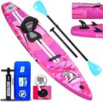 Liszton Aufblasbares Stand Up Paddle Board Set, 330x76x15cm, Tragkraft bis 150Kg, inkl. Kajak Sitz und Zubehör, Pink