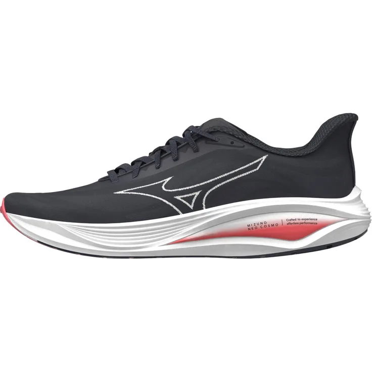 Mizuno Neo Cosmo, Laufschuh mit MIZUNO ENERZY-Dämpfung, Baritone Blue/Snow White/Striking Coral, Größe 44.5