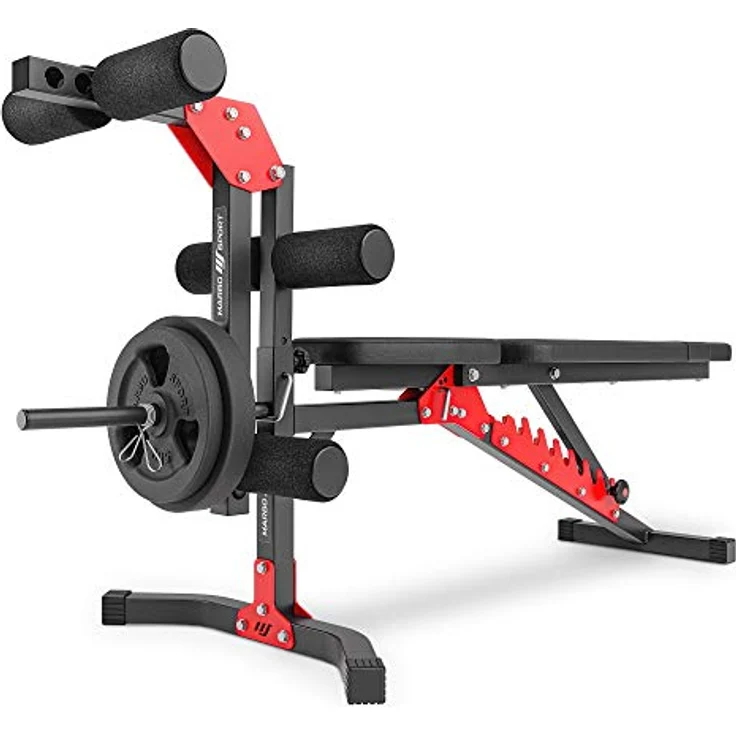 Marbo Sport Set MH1 | Hantelbank MH-L115 + Beintrainer MH-A102 + Curl Pult MH-A101 | Verstellbare Trainingsbank, Scott-Bank Curl Pult, Beintrainer mit EVA-Schaum Polsterrollen | Made in EU – Bild 3
