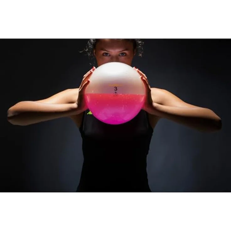 Trial Fluiball, Medizinball (3 kg, 230 mm), pink, aus robustem Silikon mit Flüssigkeitsfüllung – Bild 3