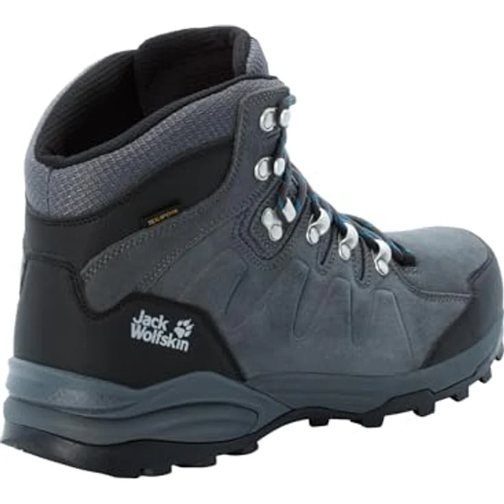 Jack Wolfskin Refugio Texapore Mid M, Herren Wanderschuhe, wasserdicht, Veloursleder, grau – Bild 7