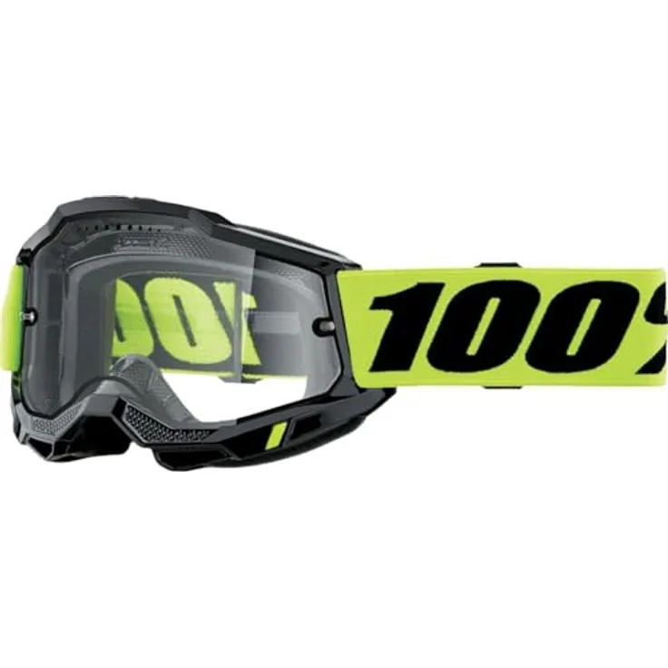 100% Accuri 2 Enduro MTB Schutzbrille, Neon/Transparent, hochwertige Skibrille mit optimalem Schutz