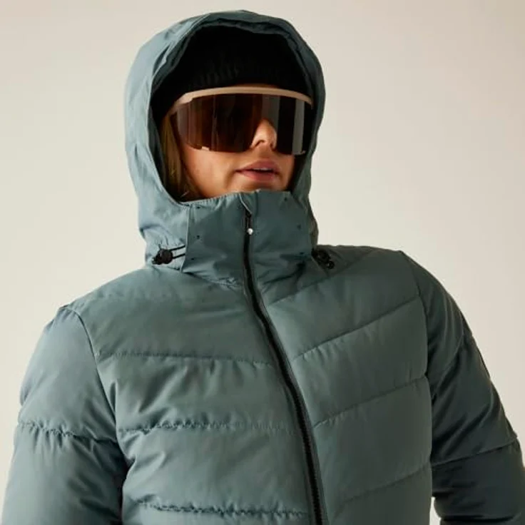 Regatta Dare 2b Glacier Skijacke Damen, wasserdicht und atmungsaktiv, in Element Grey, Größe 44, mit Swarovski-Kristallen und hochwärmender Wattierung – Bild 3