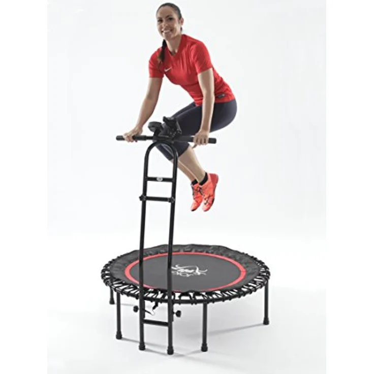 Fitnesstrampolin 2.0, mit Sprungzähler, NEU - die Trampolin-Innovation von JOKA FIT,Widerstandsbänder, DVD, Handyhalterung – Bild 2