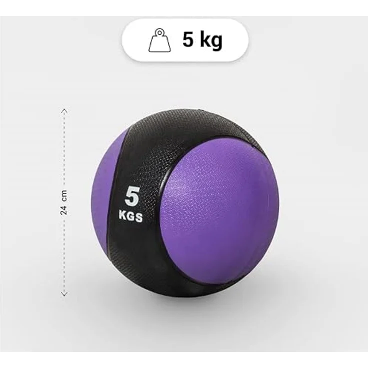 GORILLA SPORTS® Medizinball - Einzeln/Set, 1kg, 2kg, 3kg, 4kg, 5kg, 6kg, 7kg, 8kg, 9kg, 10kg Gewichte, mit griffiger Oberfläche, aus Gummi, Farbwahl - Slam Ball, Gewichtsball, Trainingsball, Slamball – Bild 4