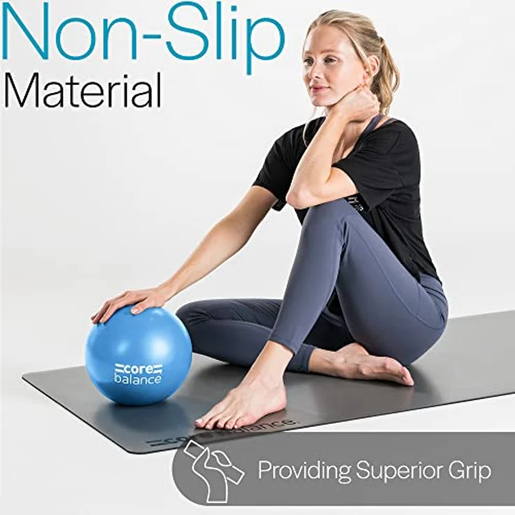 Core Balance Pilatesball - Anti-Burst Yogaball - rutschfestes PVC - Gymnastik, Fitness, Physiotherapie leicht – Einfach Aufzublasen - 200 Kg Maximalgewicht - 23 cm groß, 200 g - 4 – Bild 4