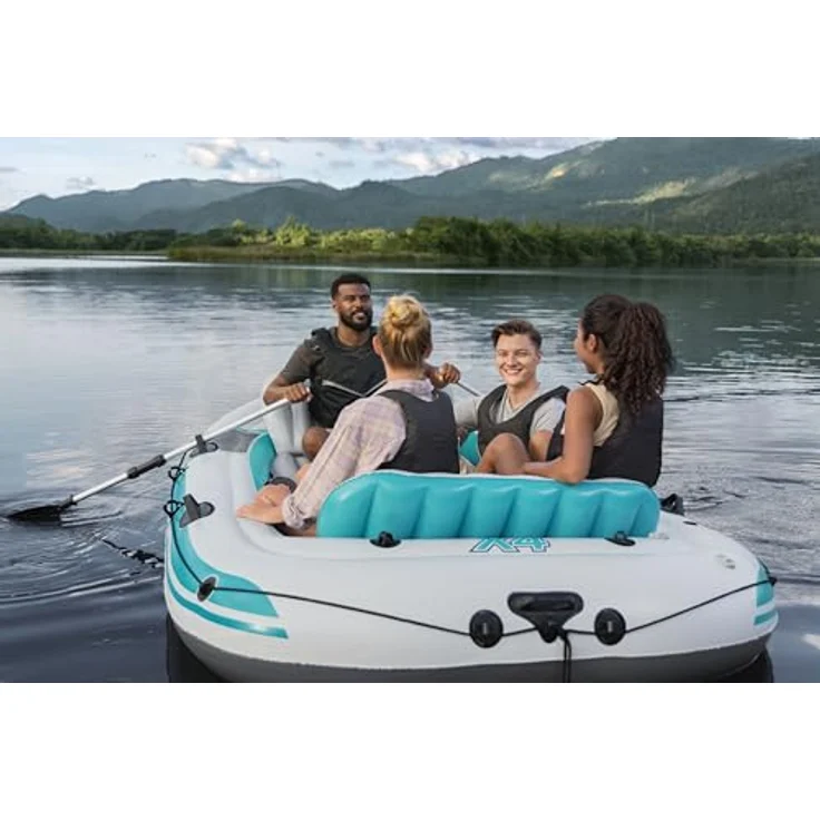 Bestway Hydro Force Adventure Elite X4, Schlauchboot 315 cm für 1 Person, robustes Inflata-Shield Pro-Material, mit Aluminium-Paddeln und Motorhalterung – Bild 4