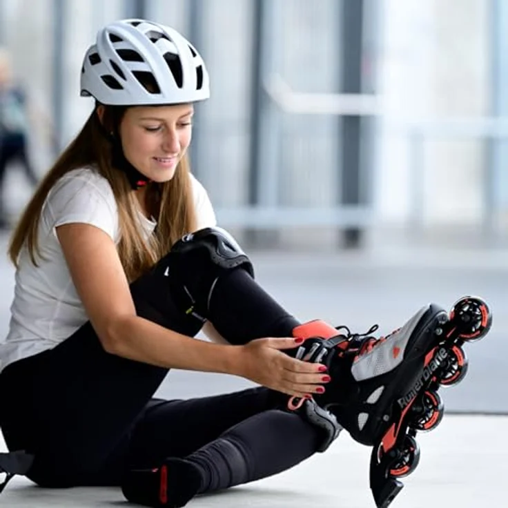 Rollerblade Macroblade 80 W, Damen Rollschuhe mit 80 mm Performance-Rollen, Ghiaccio/Corallo – Bild 7