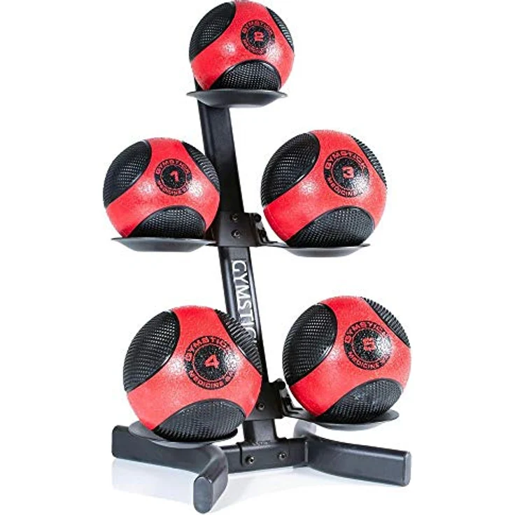 Gymstick Rack für Medizinbälle und Kettlebells, 3-stufiges Regal für bis zu 5 Stück – Bild 2