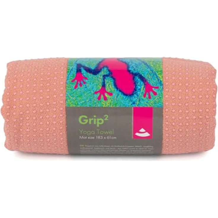 Bodhi GRIP2 Yoga Towel, Rutschfestes Mikrofaser-Yoga-Handtuch mit Antirutsch-Noppen, Ideal für Hot Yoga, Antibakteriell, Rose tan – Bild 1