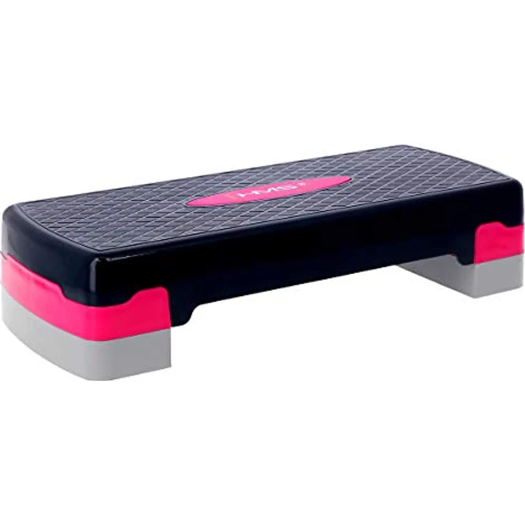 HMS AS002 Stepper Aerobic Steppbrett, höhenverstellbar mit 3 Stufen, grün-grau/rosa-grau, max. Nutzergewicht 200 kg – Bild 3