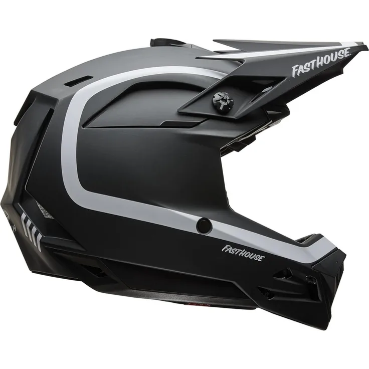Bell Full-10 Mips Fahrradhelm, stripe black/white Fasthouse, M, mit Rotationsenergie-Managementsystem und flexibler Visierdesign