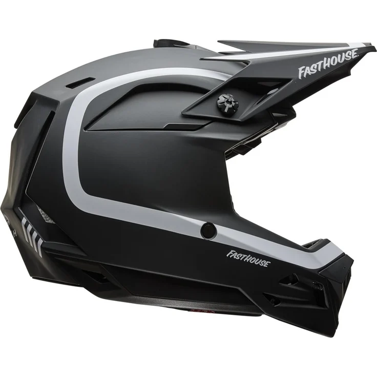 Bell Full-10 Mips Fahrradhelm, stripe black/white Fasthouse, M, mit Rotationsenergie-Managementsystem und flexibler Visierdesign
