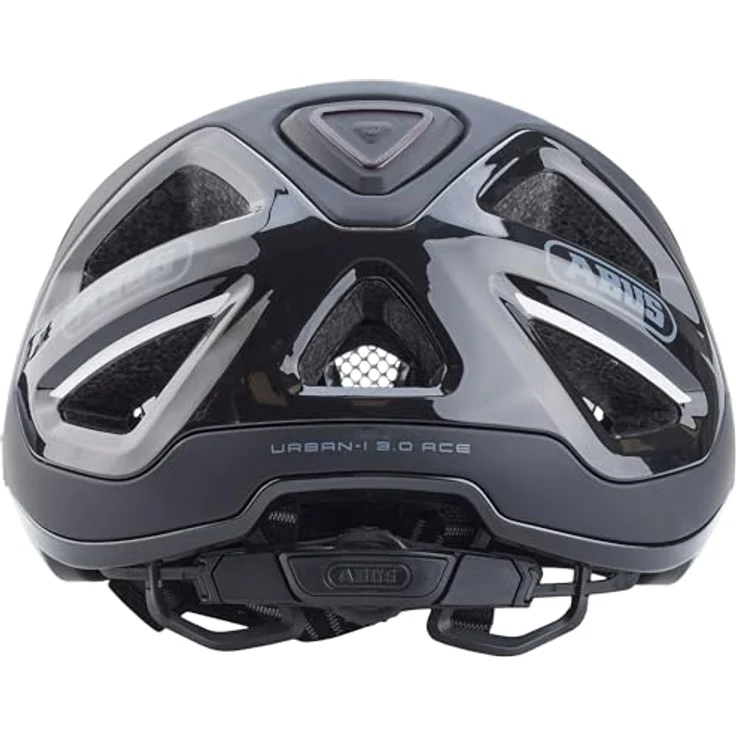 ABUS Urban-I 3.0 ACE, sportlicher Fahrradhelm mit LED-Rücklicht, verlängerter Schirm und Magnetverschluss, Schwarz, Größe L – Bild 6