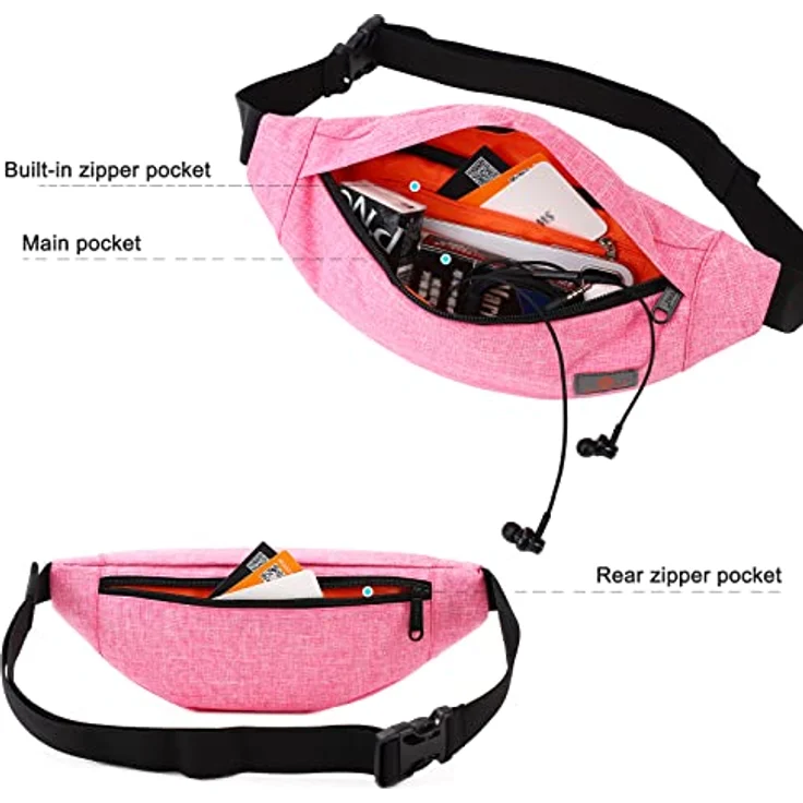 TINYAT Gürteltasche Bauchtasche, wasserfest mit verstellbaren Riemen für Outdoor Aktivitäten, grau, T201 – Bild 4