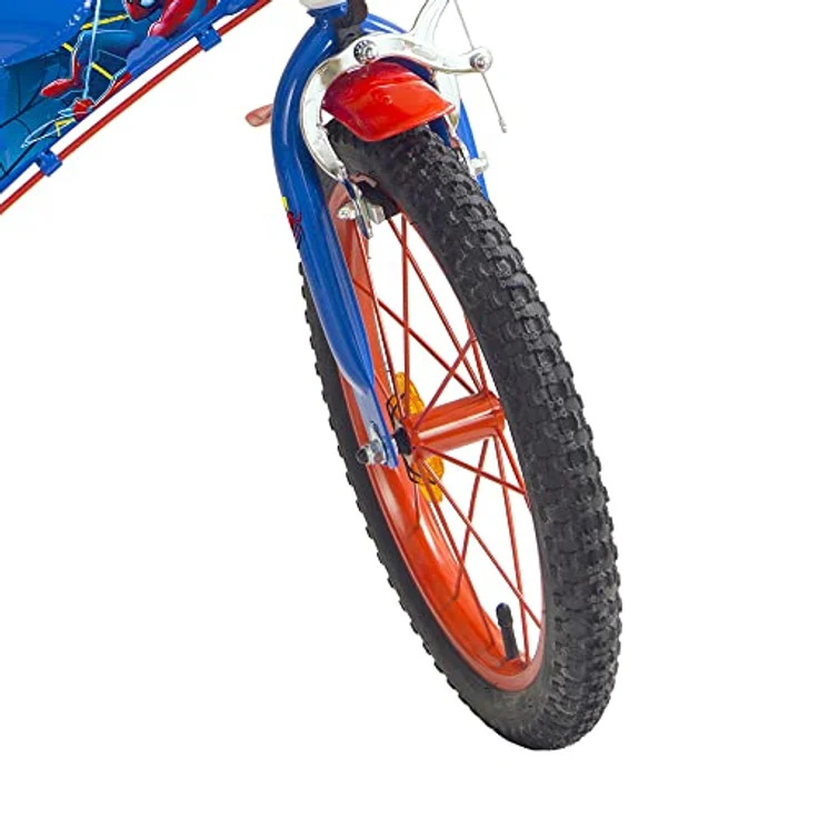 Huffy Disney Spider-Man 14 Zoll Kinderrad mit stabilem Stahlrahmen, Kettenschutz und Fahrradklingel – Bild 4