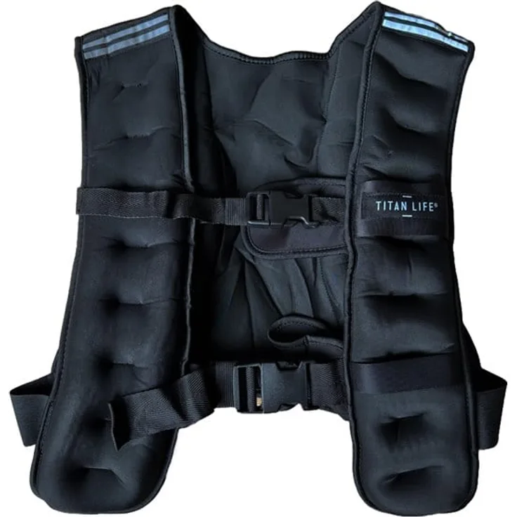 TITAN LIFE Weight Vest 10 kg, Fitnessweste mit verstellbarem Tragekomfort und reflektierenden Details