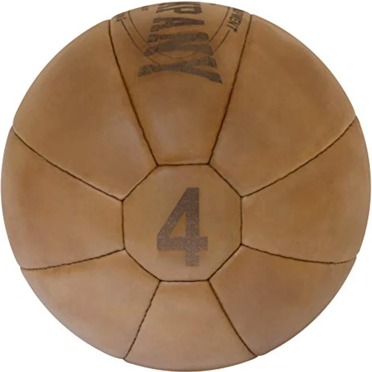 Bad Company Vintage Leder Medizinball in 10 Gewichtsstufen l Vollball aus hochwertigem Echtleder in braun 4 kg – Bild 3