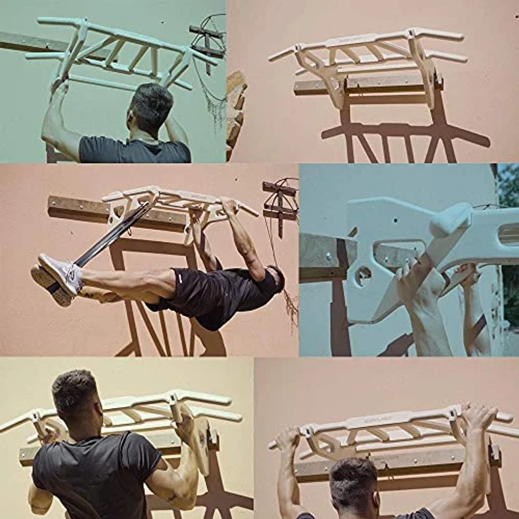 Gorilant - Klimmzugstange, Pull-Up-Bar, Mehrere Griffe, bis zu 130kg, Workout, abnehmbar von der Wand – Bild 5