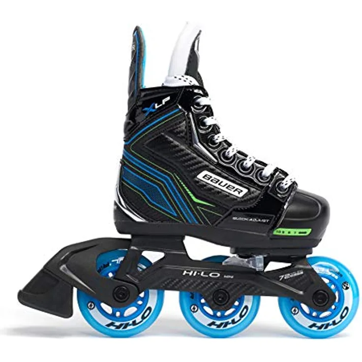 Bauer S21 XLP Adjustable Youth R11-1 Inhaler, Eishockey Schlittschuhe für Anfänger, einteiliges Polycarbonat-Skelett, komfortable Polsterung, modernes Design