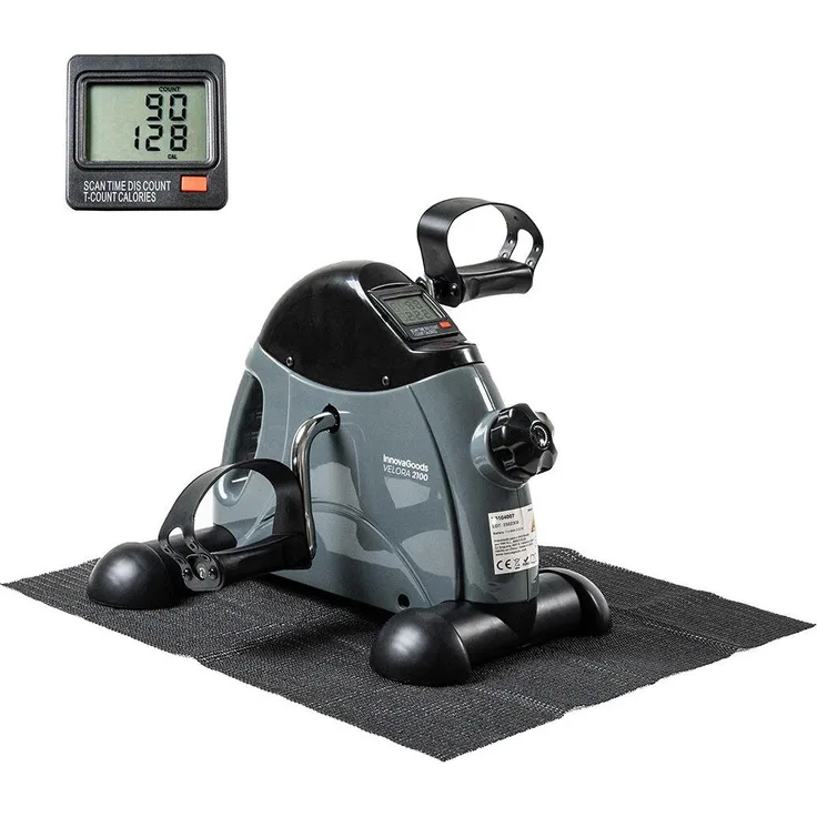 InnovaGoods Statischer Pedaltrainer Velora 2100 für Arme und Beine, ergonomisches Design mit rutschfester Matte und LCD-Digitalzähler
