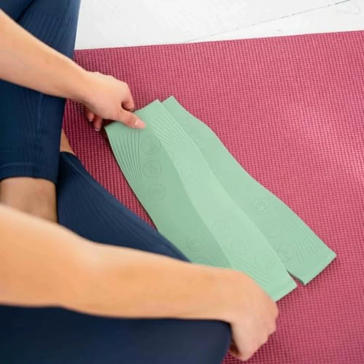 NEOLYMP Pilates Fitnessbänder 3er Set, Widerstandsbänder 9/14/18 kg, rutschfestes Silikon Gymnastikband für Pilates, Yoga & Bauch Beine Po, Matcha – Bild 3