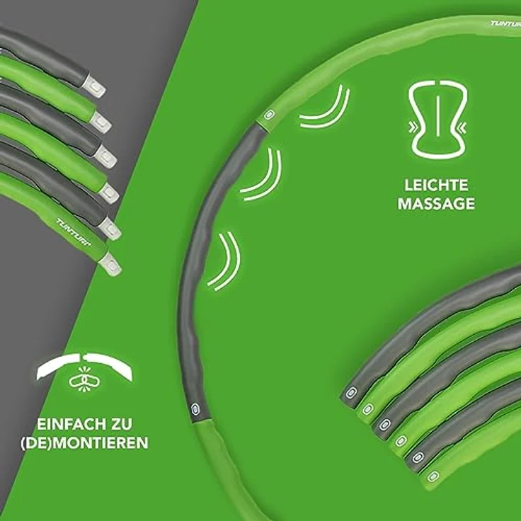Tunturi Hula Hoop 1.5 kg, Fitness-Hula-Hoop mit sanfter Massagefunktion und wavy Design – Bild 7